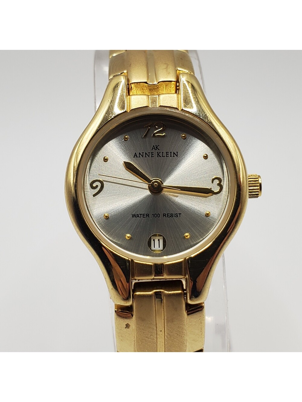 Anne Klein Women's 22mm Gold Tone Silver Dial Watch New Battery